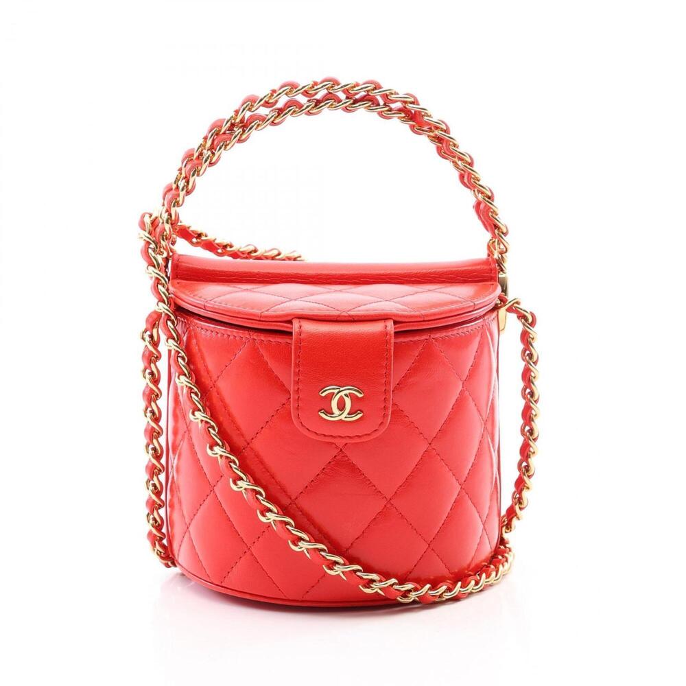 Chanel Matelassé Vanity 2-Way Shoulder Bag/Handbag, Lambskin Leather, Women's...